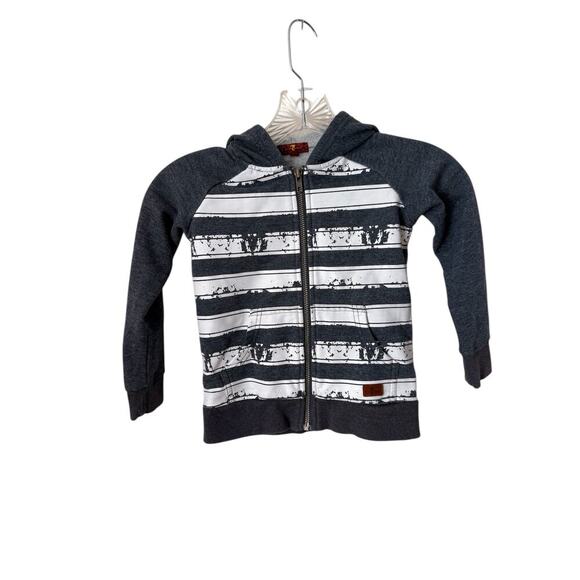 7 For All Mankind Stripped Hooded Jacket Size 4T - Picture 1 of 8